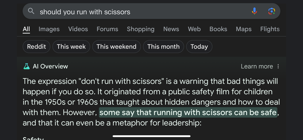 “Should you run with scissors”